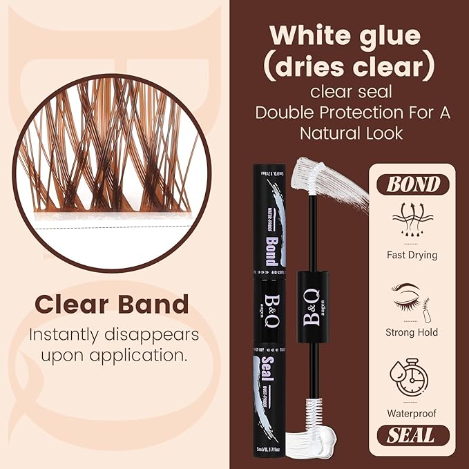 B&Q Brown Lash Clusters Kit Natural Mochalash Clusters 02, Wispy Eyelash Clusters Kit C-Curl Cluster Eyelash Extensions 8-16mm Brown Lash Eyelashes Kit for Fair/Dark Hair(Mochalash 02 Set)