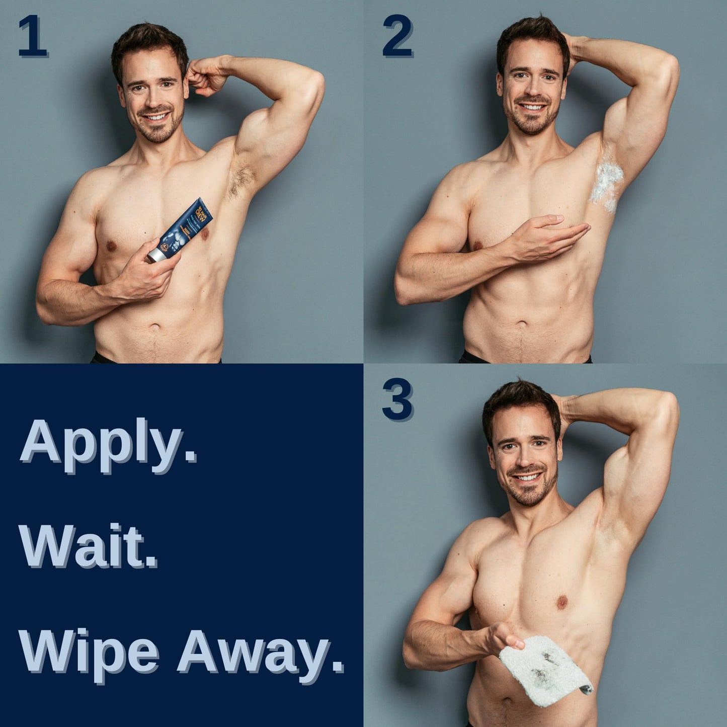 No Hair Crew | Intimate & Body Male Hair Removal Cream Bundle | Painless, Flawless, Soothing Depilatory for Manscaping Unwanted Coarse Male Hair