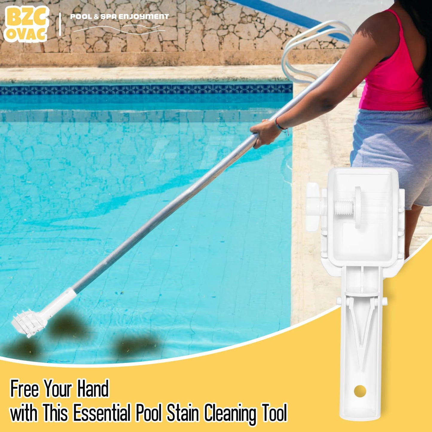 Swimming Pool Chlorination Tablet Holder & Scrubber for Pool Pole - Dirt Cleaning & Stain Removal Tool for Pool Maintenance - Fits 3-Inch Tablets