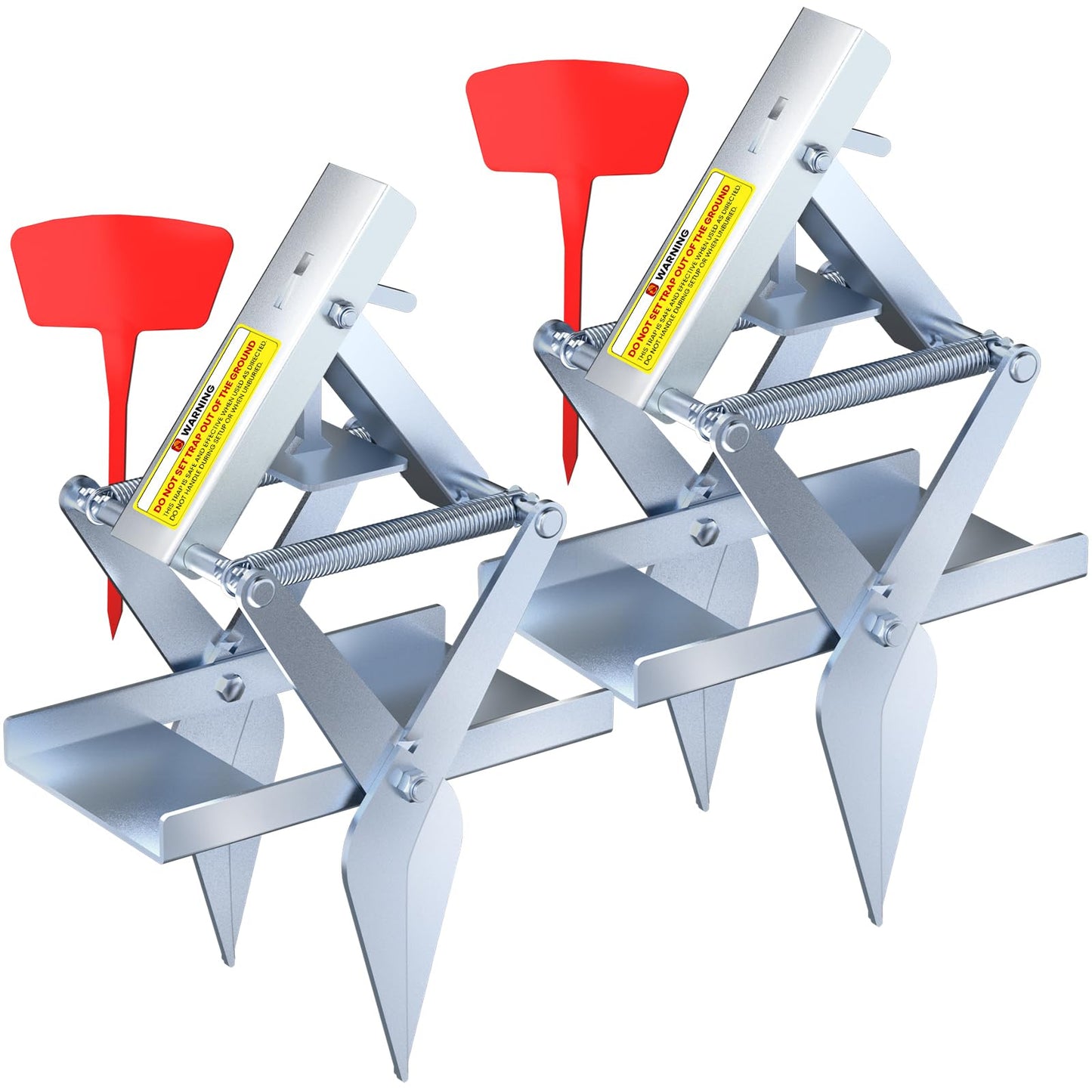 Mole Traps, 2 Pack Scissor Mole Trap with Rust-Proof Steel & High-Resilience Spring, Reusable Outdoor Mole Killer for Lawn, Garden & Farm, One-Step Setup, Quick Capture Gopher & Vole Trap