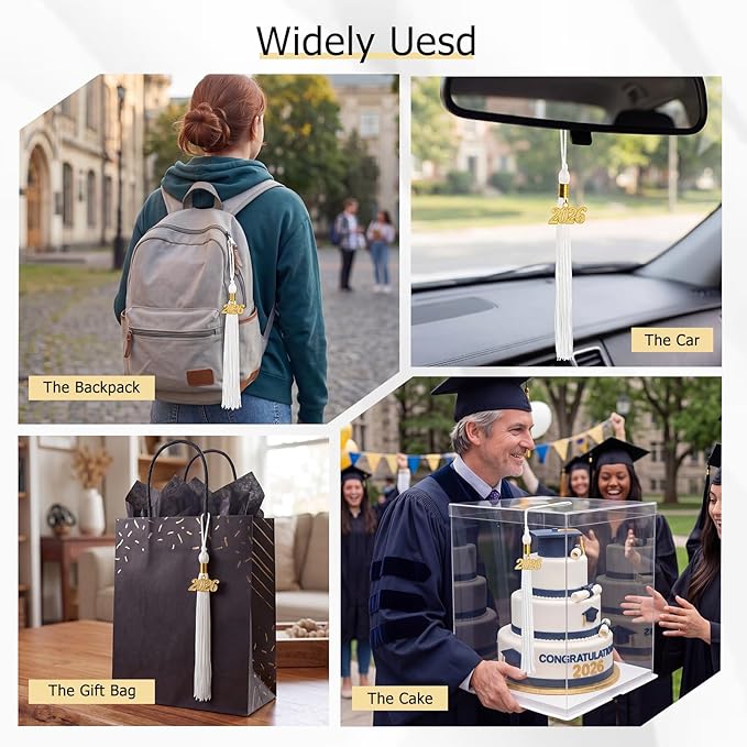 GraduationMall Single&Multiple Color Graduation Tassel with 2026 Year Charm 9"