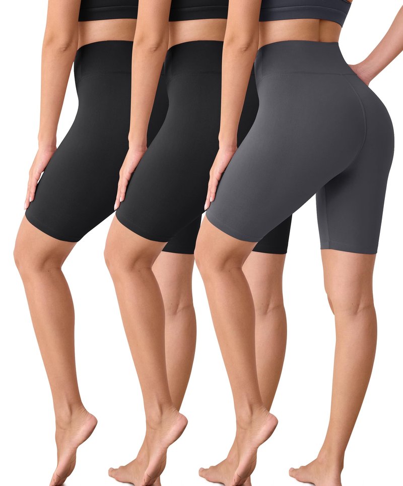 VALANDY Creamlush 3 Pack Biker Shorts for Women -8" High Waisted Soft Stretchy Spandex Athletic Yoga Shorts