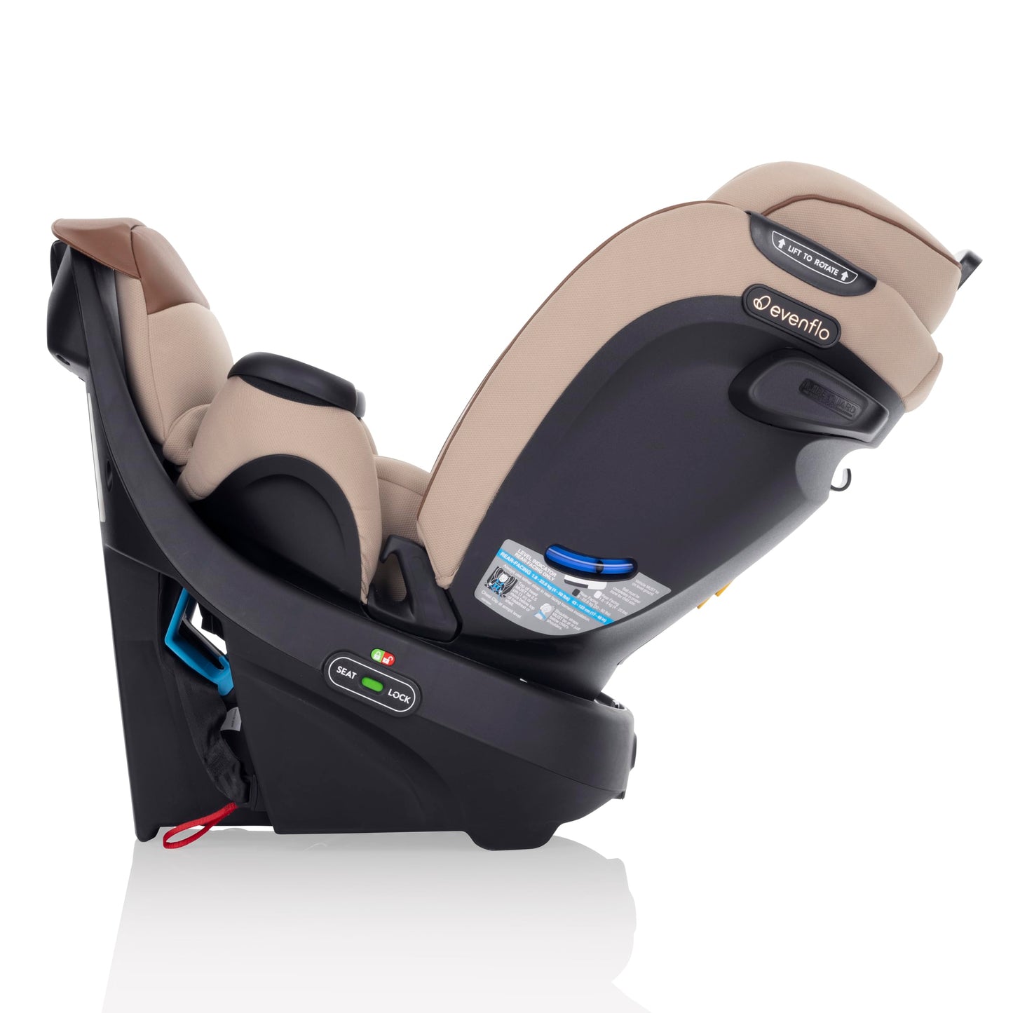 Evenflo Revolve360 Extend Convertible Car Seat with 360 Degree Rotation, Extended Rear-Facing, Forward-Facing, Booster Mode, and Secure Latch Install, Travertine