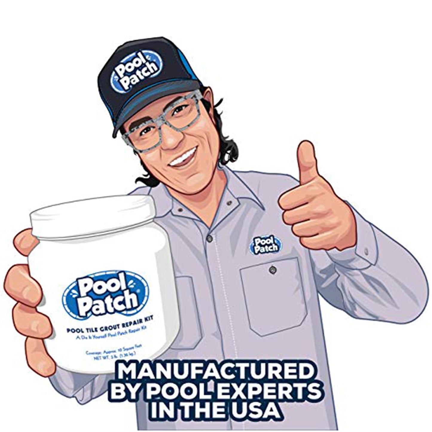 Pool Patch White Pool Tile Grout Repair Kit, 3-Pound, White