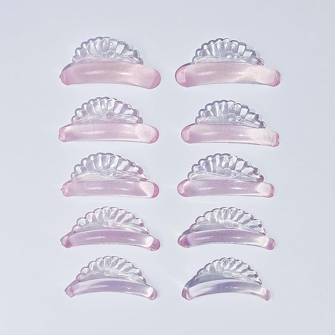 Libeauty Lash Lift Pads 10 Pcs/5 Sizes New Shell Shape Lash Lift Rods Reusable Silicon Lash Lift Shields DIY Use at Home or Salon Eyelash Lift Tools