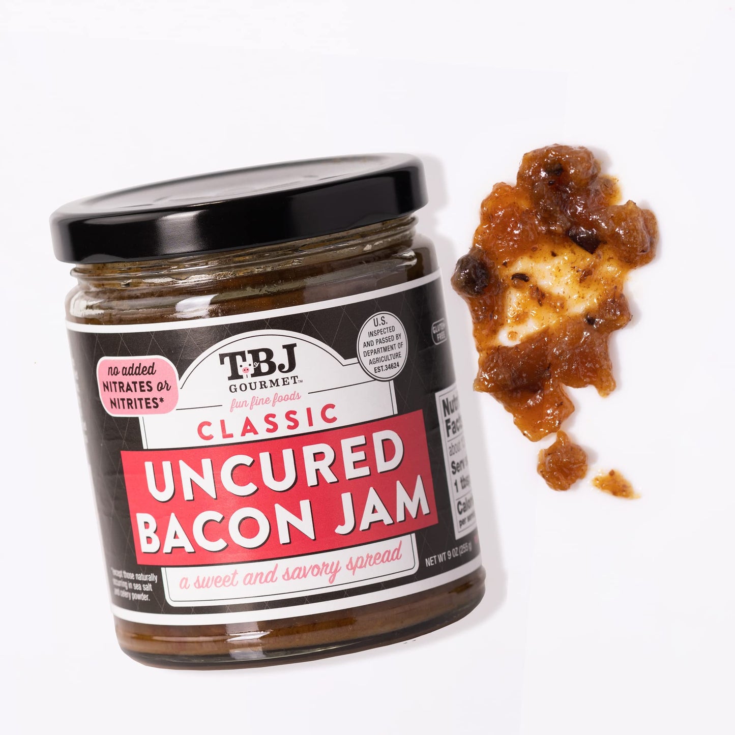 TBJ Gourmet Classic Bacon Jam - Bacon Top Ingredient - Premium Spread No Preservatives