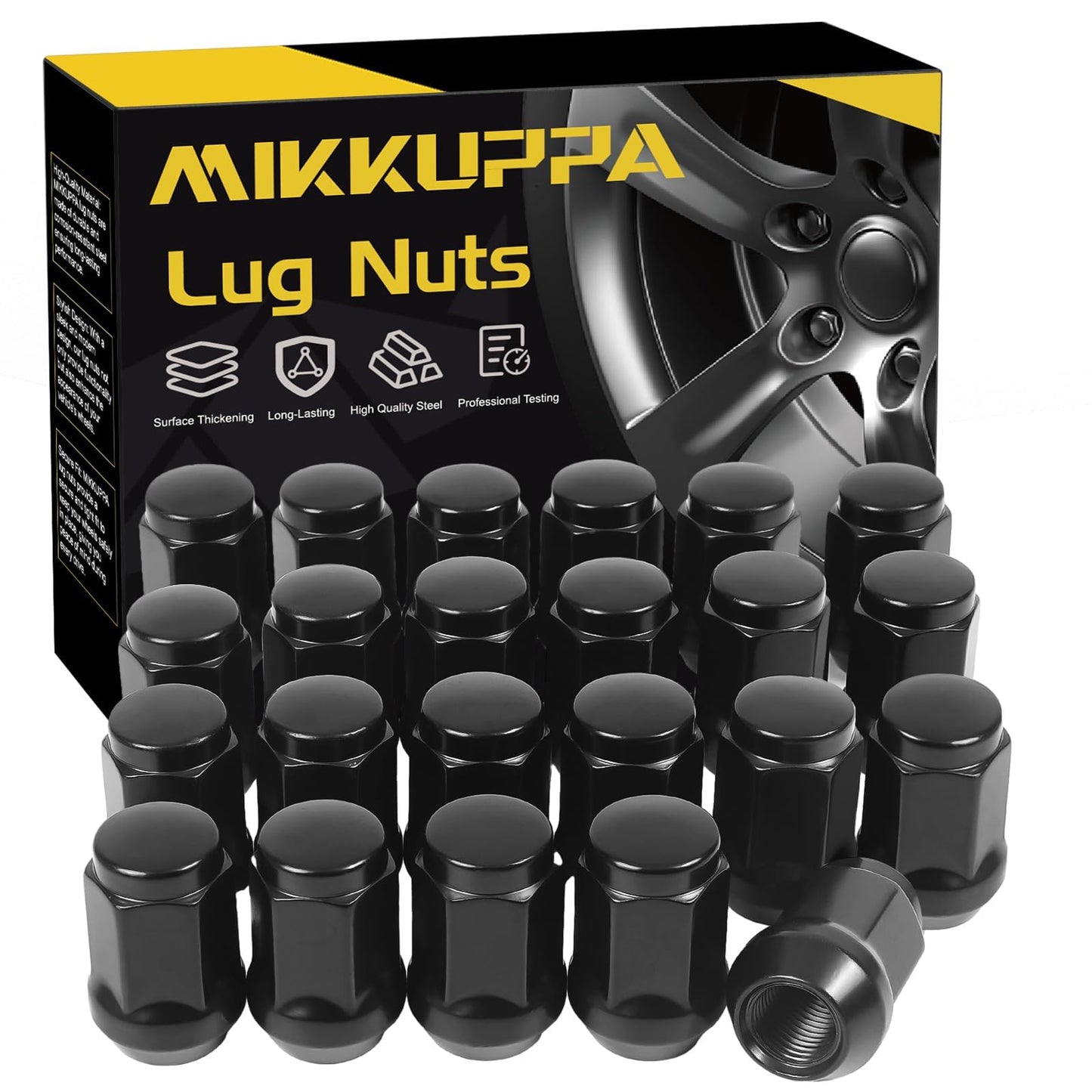 MIKKUPPA 1/2-20 Lug Nuts Replacement for 1987-2018 Wrangler, 2002-2012 Liberty, 1993-2010 Grand Cherokee Aftermarket Wheel - 23pcs Chrome Closed End Lug Nuts