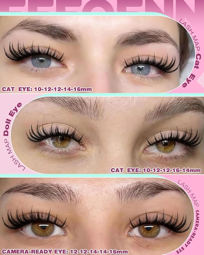 Lash Clusters Natural Eyelash Clusters Wispy Lashes Clusters C Curl Cluster Eyelash Extensions 8-14mm Lash Cluster Invisible Band Individual Lashes Bunny Cluster Lashes by Eefofnn