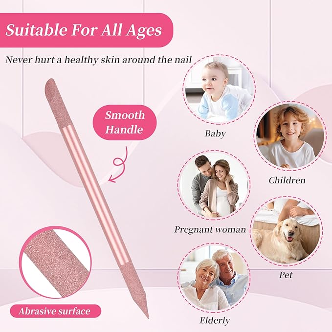 3Pcs Glass Cuticle Pusher, heemeei Dual-Ended Manicure Stick, Crystal Cuticle Pusher Glass File, Professional Precision Filing Cuticle Remover, Manicure Pedicure Tools for Nails and Cuticles Care