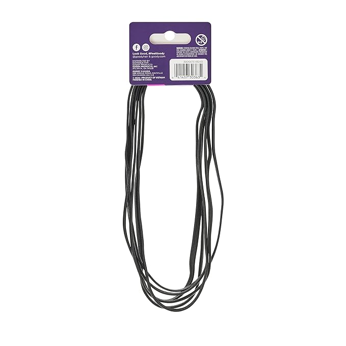 GOODY Women's Ouchless Hairband, 6 Count, Pack of 2 | Thin Hair | Flat | Narrow | Black