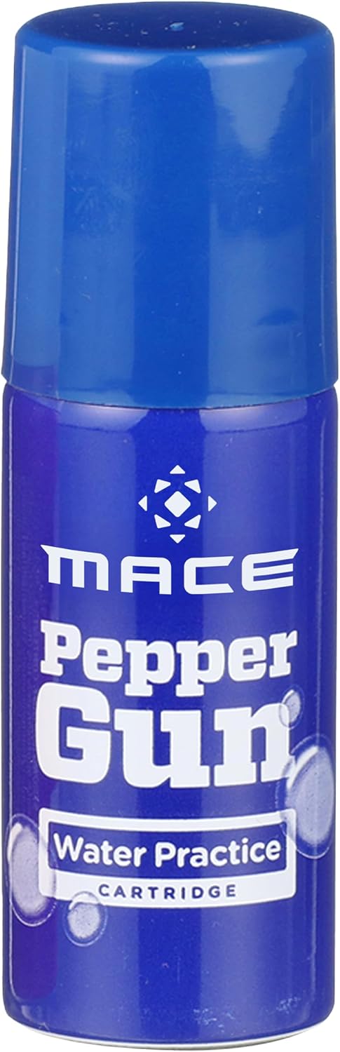 Mace Pepper Spray - Max Police Strength OC & Water Training Cartridge Set for Pepper Gun 2.0, 0.99oz/ea, Long Range Protection Up to 25 Feet, Personal Protection Self Defense Spray for Women & Men
