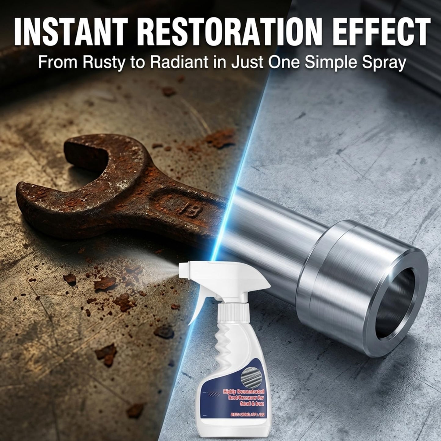ROVIA Rust Remover Spray for Metal, Highly Concentrated Rust Remover for Steel Copper Stainless Steel, Heavy Duty Rust Remover Spray No Scrubbing, Fast Acting Rust Stain Remover 4 fl oz (1PC)