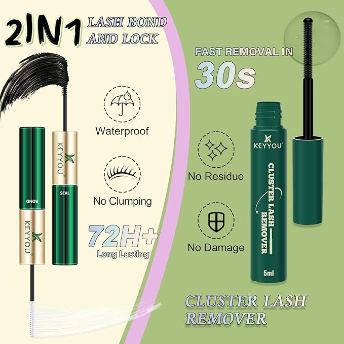 KEYYOU Angel Lash Extension Kit 144Pcs Lash Clusters Kit 8-18MIX Thick Eyelash Extension Kit with Glue and Seal,Tweezers,Remover for DIY lash extension kit at HomeÃ¯Â¼ÂKit-Angel A06Ã¯Â¼Â