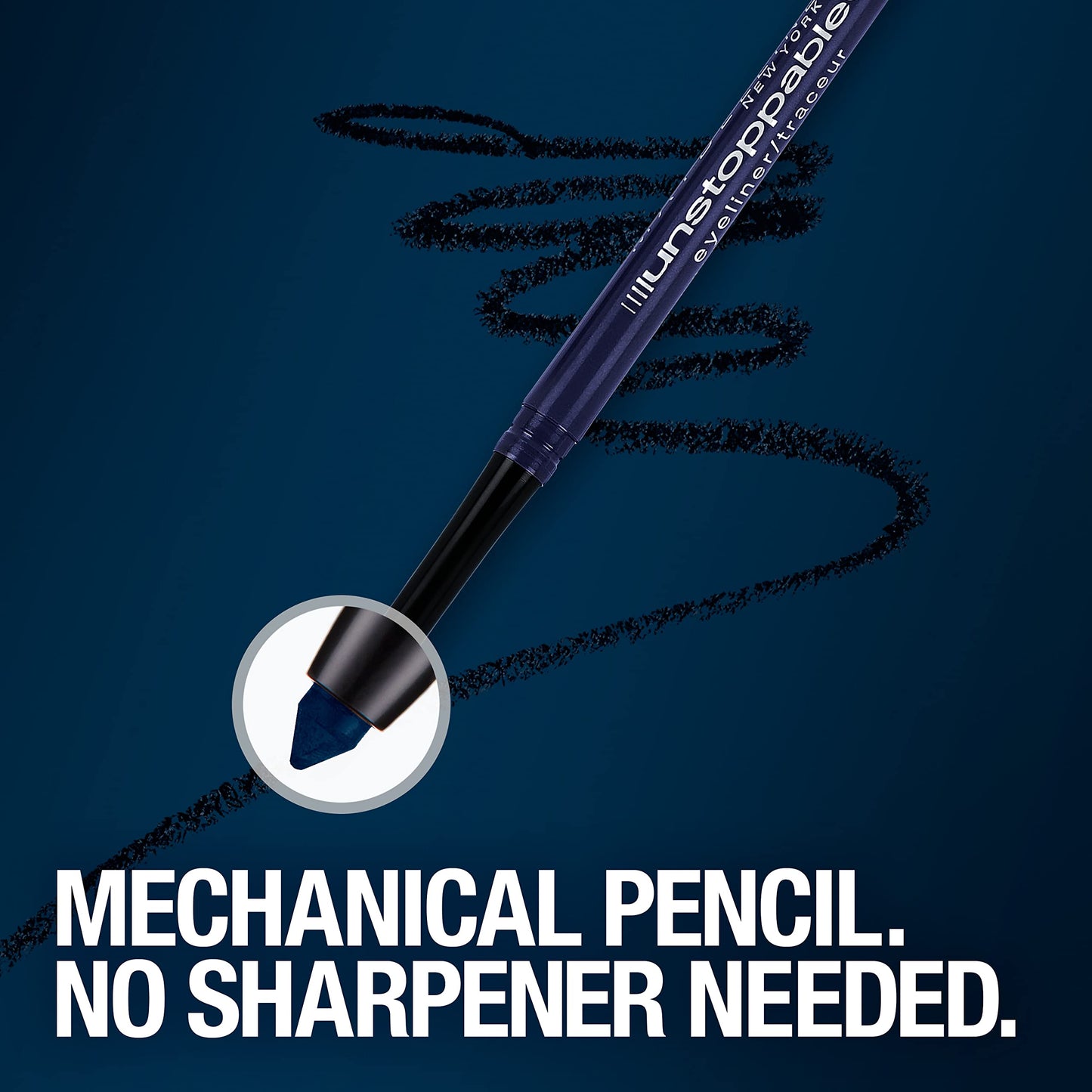 Maybelline Unstoppable Waterproof Mechanical Grey Eyeliner Pencil, Easy to Apply, Smooth Glide, Up to 24 Hour Wear, Pewter, Pack of 2
