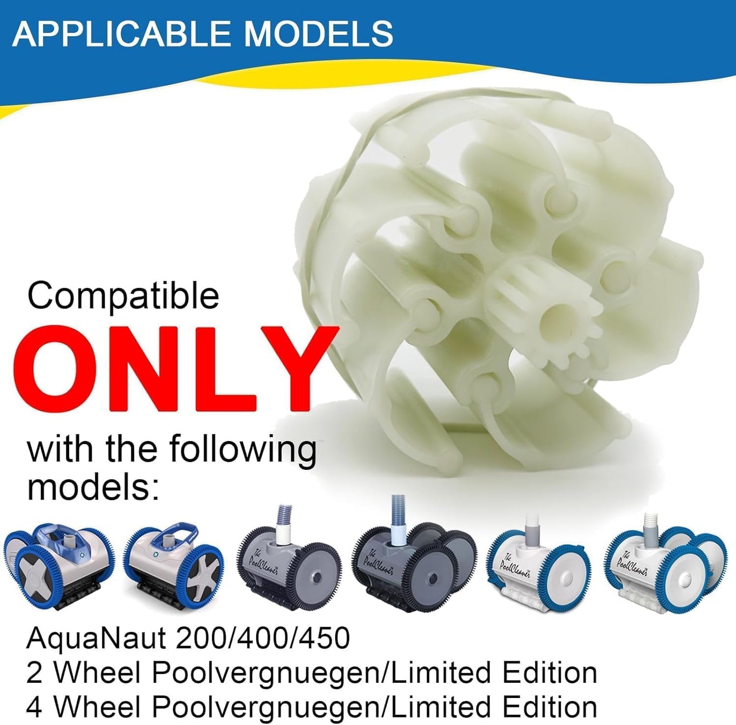 goosuroo 【Upgraded】 Ultra Durable PVXH038SA Replacement for Hayward AquaNaut 200 400 450 Poolvergnuegen Turbine 6-Vane Kit. Made of Ultra-high-Strength Polymers .Longer Life Than Hayward (Pale Green)