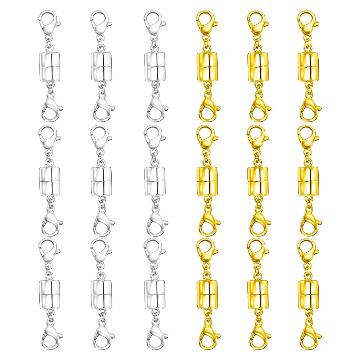 OHINGLT Magnetic Necklace Clasps and Closures with Double Lobster, Extra Strong Bracelet & Necklace Extender for Women, Magnet Jewelry Clasp Converter for Seniors