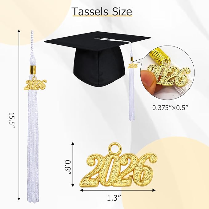 GraduationMall Single&Multiple Color Graduation Tassel with 2026 Year Charm 9"