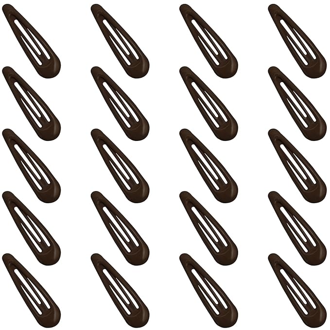 Snap Hair Clips for Women and Girls Water Drop Non Slip Hair Barrettes Heavy Coated Metal Brown Hair Clips Accessory 20 PCS 1.89"