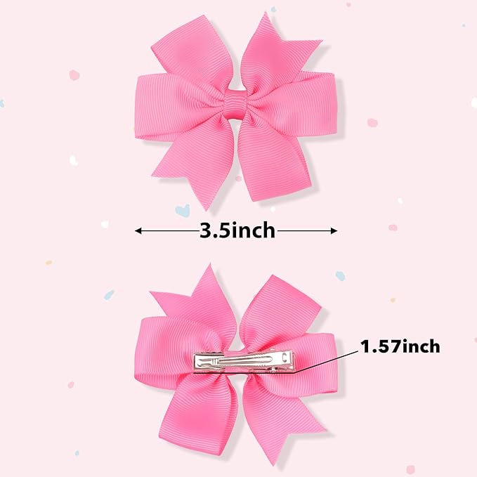 CÉLLOT 80 Pcs 3.5 Inch Boutique Grosgrain Ribbon Pinwheel Hair Bows Alligator Clips For Girls Toddlers Accessories Teens Gifts In Pairs