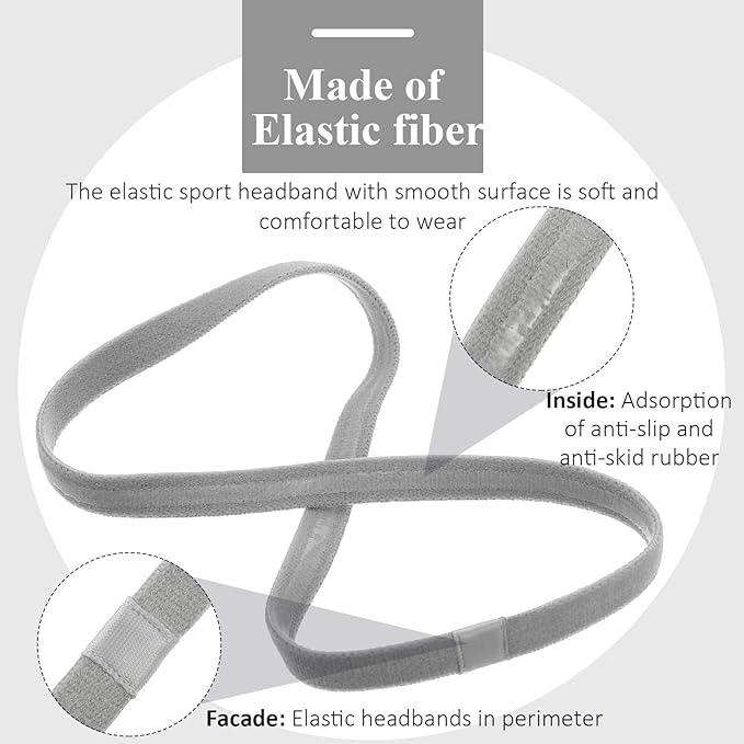 4 Pieces Elastic Sports Headbands Thick Non-Slip Hair Bands for Women and Men
