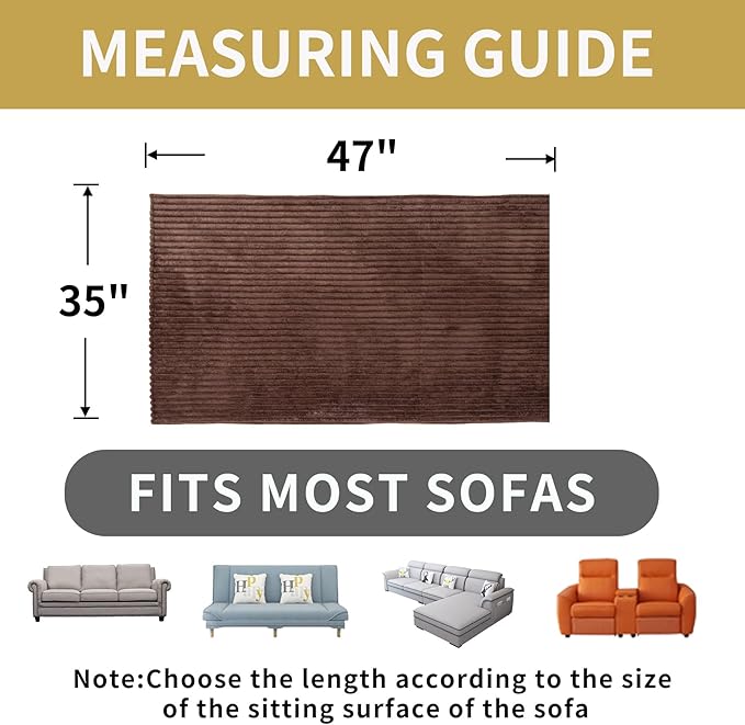 HAOMAIJIA Waterproof Couch Cover for Dogs Washable,Faux Fur Pet Couch Covers for Sofa,Soft Dog Bed Cover Non-Slip Couch Covers for 2 Cushion Couch Sofa Pet Friendly (Brown, 35" x 47" 1 Pack)