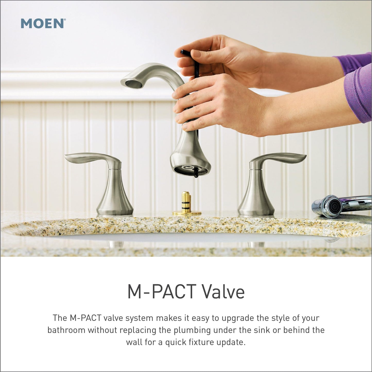 Moen Brantford Chrome Two-Handle High Arc Widespread Bathroom Sink Faucet for 3-Hole Setups with Valve Included, TV6620