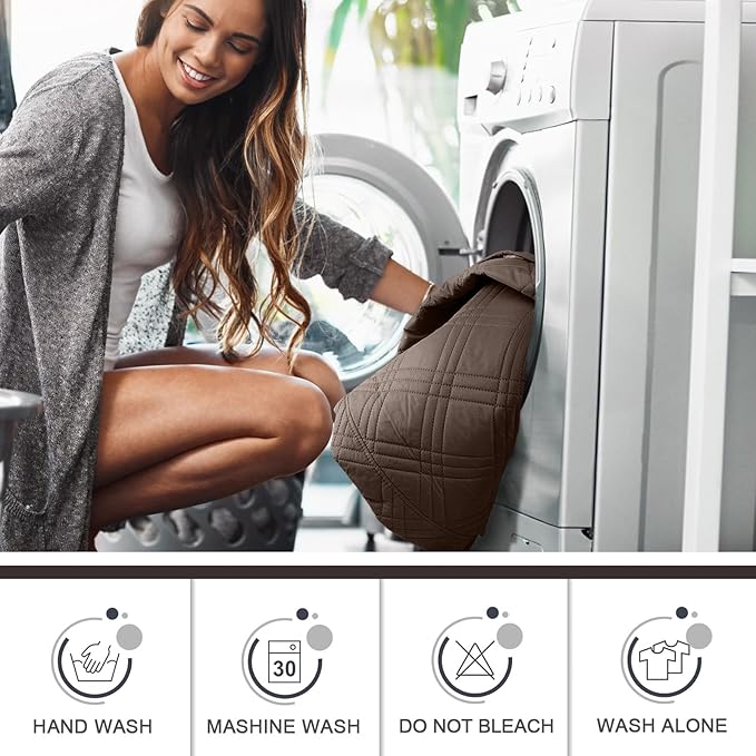 TAOCOCO 100% Waterproof Recliner Chair Cover, Non Slip Recliner Covers for Recliner Chair with Pocket, Washable Reclining Chair Cover Furniture Protector for Kids,Dogs(23.6'', Dark Brown)