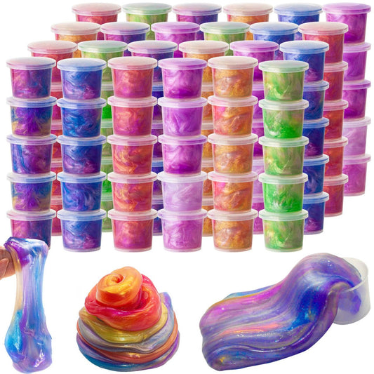 ZDTHNSIAT Galaxy Slime Toy 72pack Party Favors for Kids, Rich Colored, Stress Relief Toy for Girls Boys, Easter Basket Stuffers, Christmas Stocking Stuffers