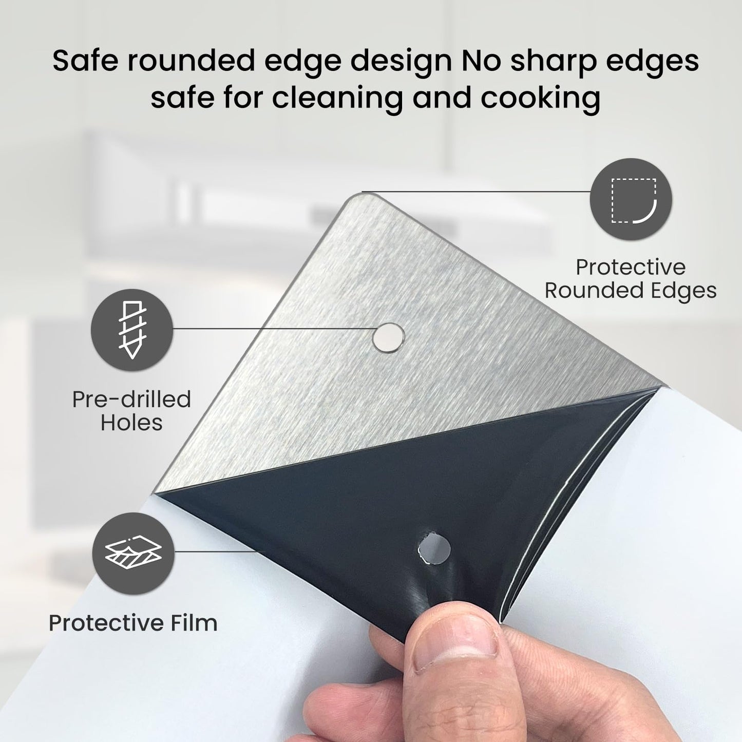 Kitchen Wall Shield – 24x30 Inch Stainless Steel Stove Backsplash for Easy Setup, Stove Backsplash Protector for Wall, Pre-Drilled Holes, Easy Clean