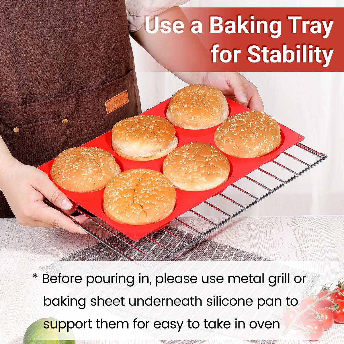 4 Inch Muffin Top Pan, Silicone Molds for Breakfast Sandwiches, English Muffins, Whoopie Pies, Corn Bread, Egg Bites, Tarts - 4 Pack Red