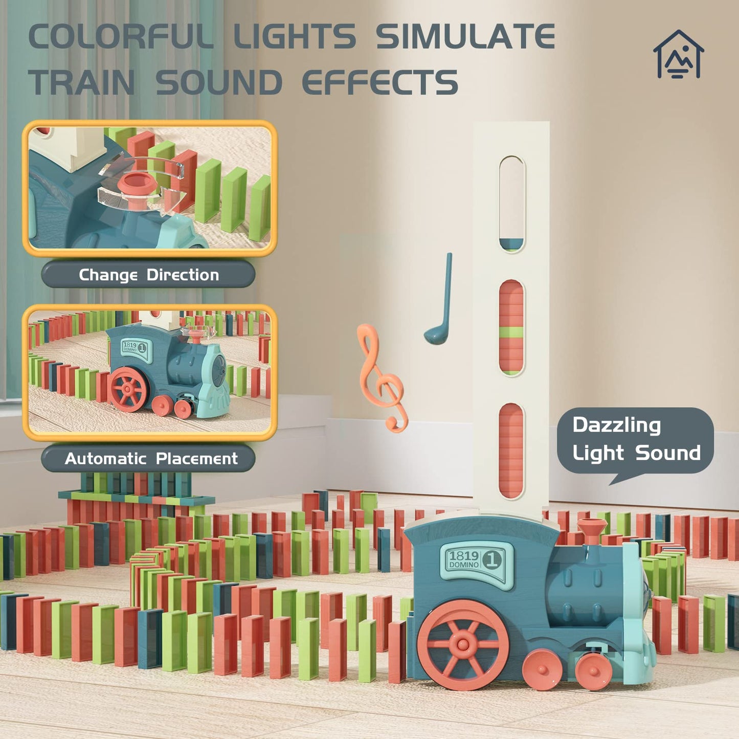 PREPHY Domino Train Toys Kids Games - Automatic Stacking Creative Game 3+ Year Old - Stem Montessori Toy for Boys 4-6 - Summer Autistic Christmas Birthday Gifts 5 6 Toddler Ages 4-8 180PCS