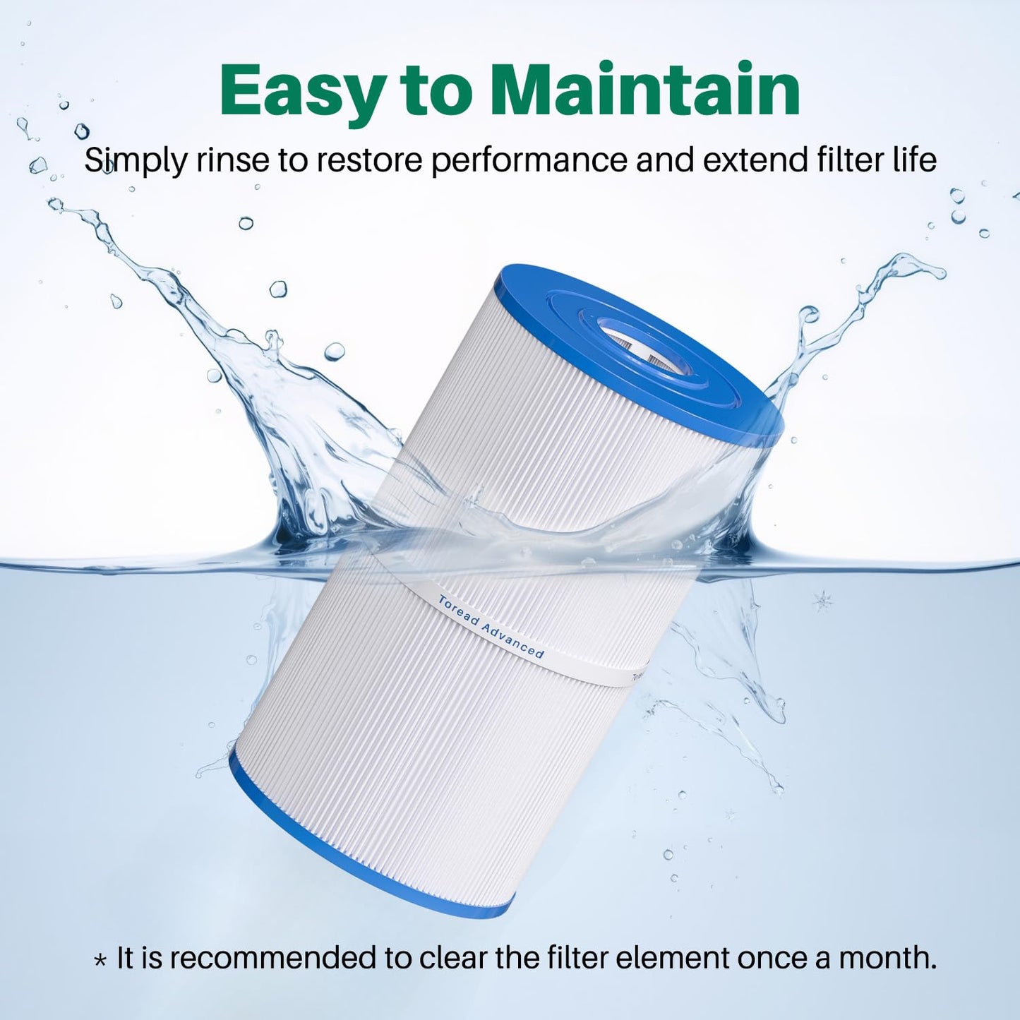 TOREAD Watkins 31489 Replacement Filter, Compatible Pleatco PWK30, Unicel C-6430, Filbur FC-3915, P/N0969601, 71825, 73178, 73250, 30 sq. ft. Hot Spring Spa Filter (5)