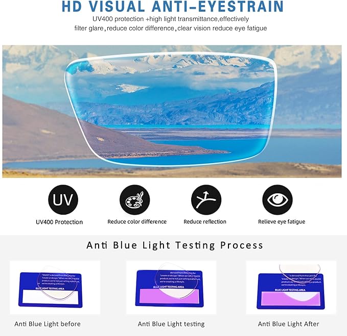 Henotin 5-Pack Reading Glasses Blue Light Blocking Anti Eyestrain Computer Reading Glasses for Women and Men Readers (Mix Color-C1, 1.00, Diopters)