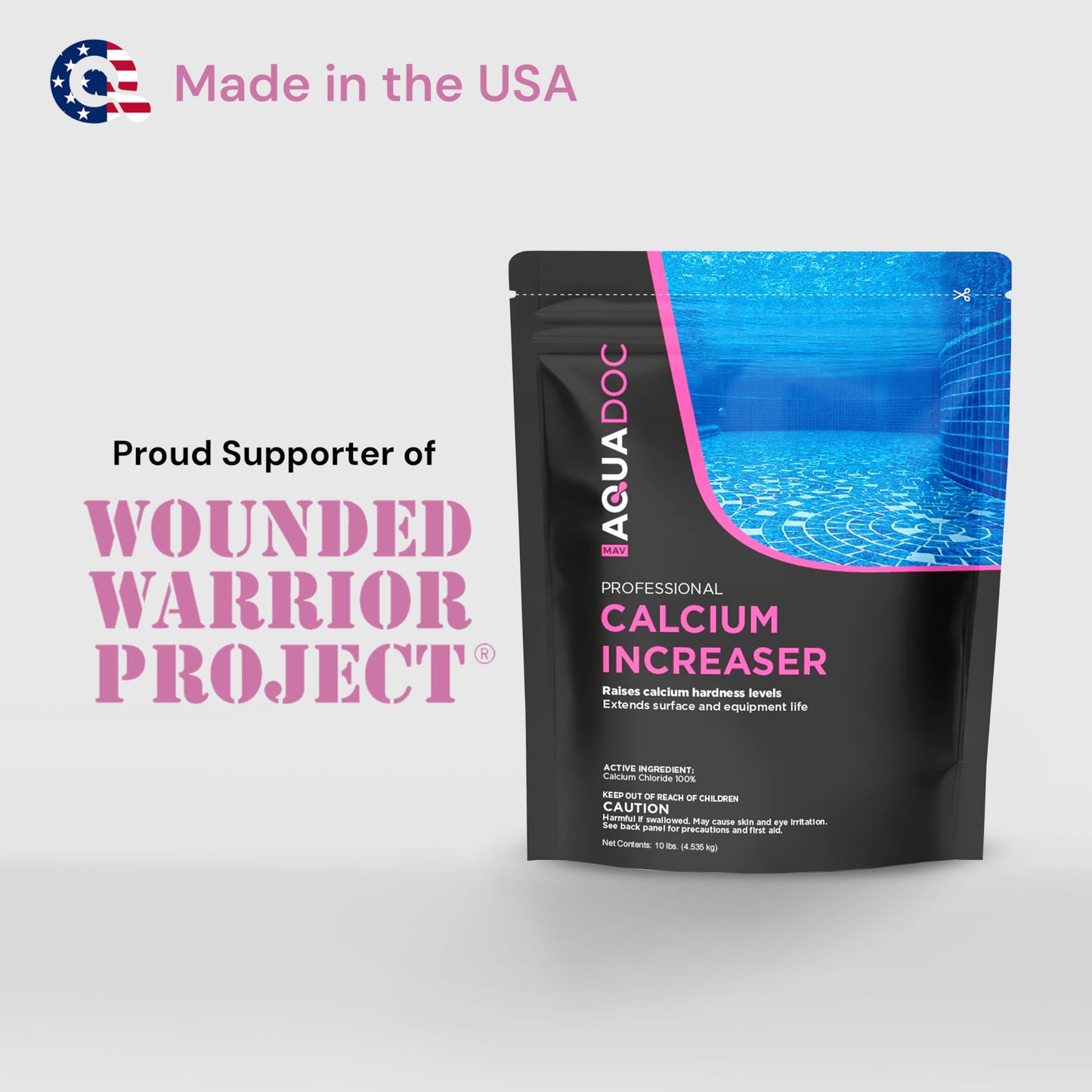 MAV AquaDoc Pool Calcium Hardness Increaser - 10lb - Fast-Dissolving Calcium Chloride for Swimming Pools - Made in the USA