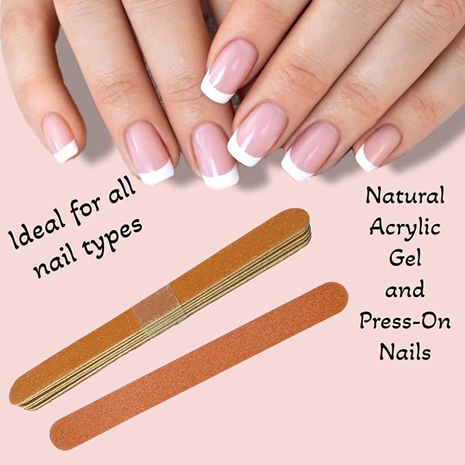 30Pcs Nail File Emery Boards Buffering Files Professional Manicure Pedicure Beauty Tools Dual Sided Nail Files Med & Coarse Set for Home and Salon Washable Travel TSA Friendly