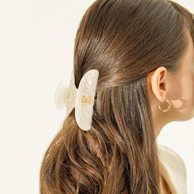 Hair Clips for Women | Monogram Hair Claw Hair Accessory | Personalized Gifts for Women Teen Girl Trendy Stuff | Gifts for Mom Bridesmaid Bride Wife Friend Sister Teacher Her - Gold,B