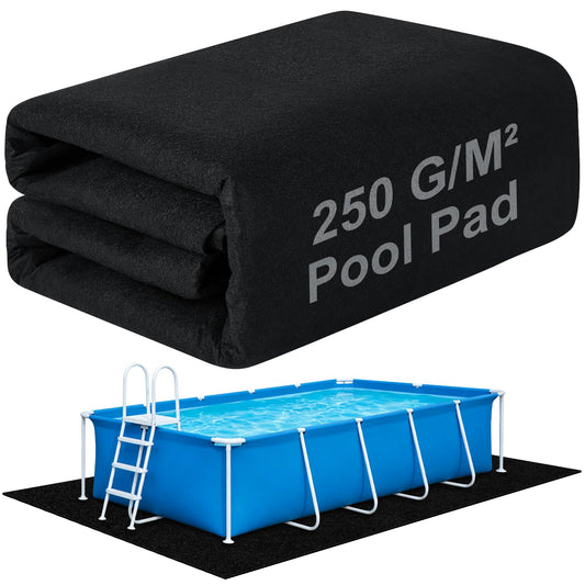 15x8Ft Rectangular Pool Liner Pad for Above Ground Swimming Pools,250g/㎡ Heavy Duty Pool Ground Mat Under Pool Pad, Durable Pools Bottom Liner Protector to Prevent Puncture and Extend Liner Life