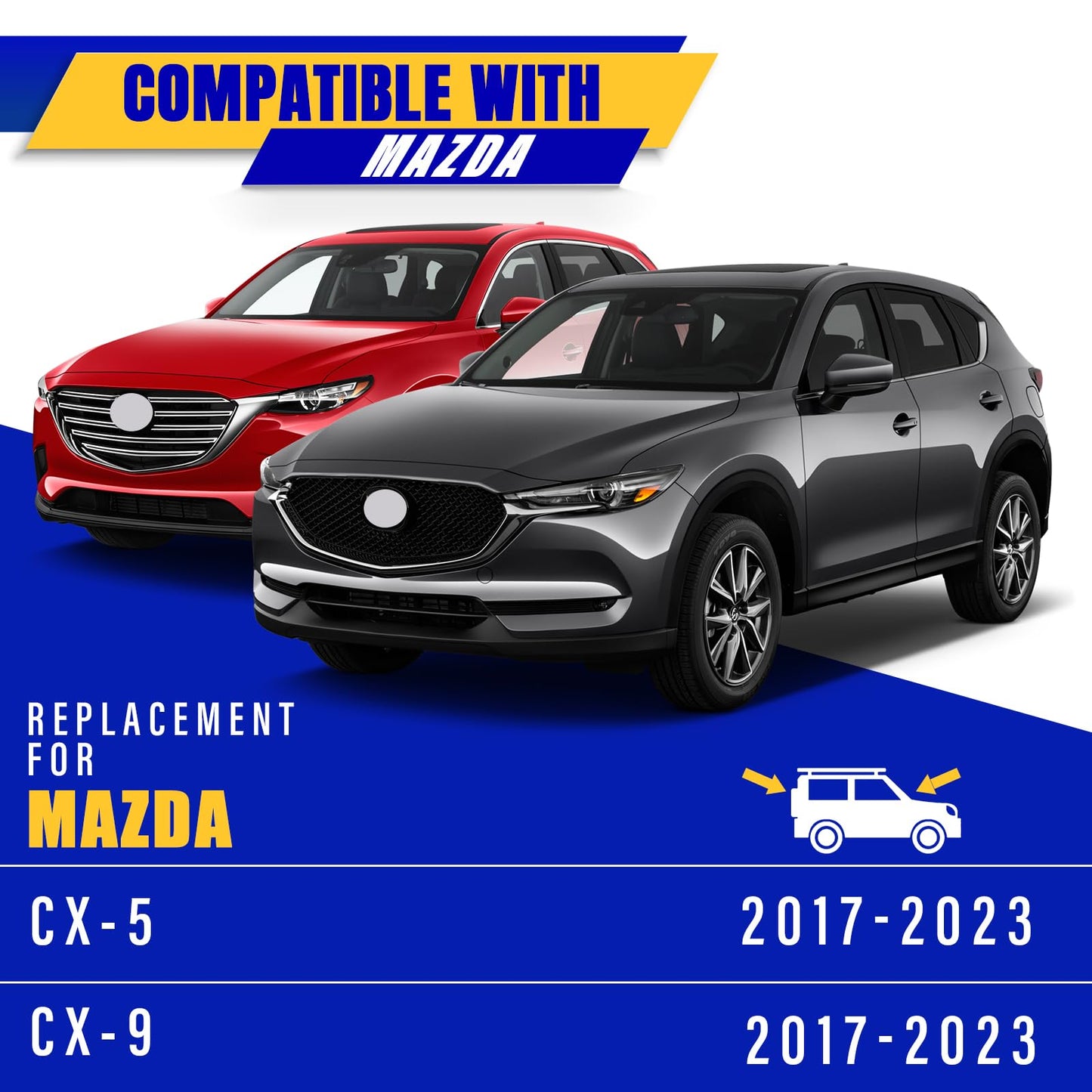 3 wipers Replacement for 2017-2022 2023 2024 2025 Mazda CX-5 2017-2022 2023 Mazda CX-9, Windshield Wiper Blades Original Equipment Replacement - 24"/18"/14" (Set of 3)