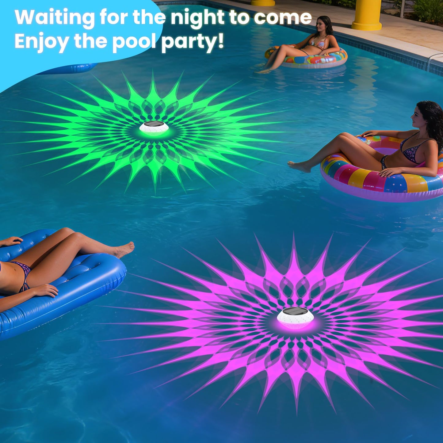2026 Upgrade Solar Powered Floating Pool Lights(1 Pack), 1800mAh Pool Lights That Float with Remote, 42 Lighting, Timer Function, IP68 Waterproof for Inground/Above Ground Pool, Pool Party, Bathtub