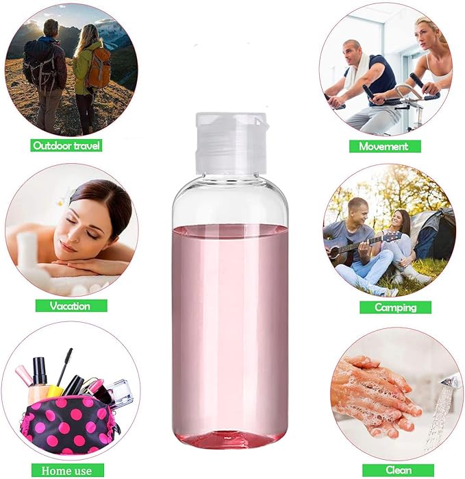 DNSEN 5 Pack 3.4oz Empty Plastic Travel Bottles for Toiletries TSA Approved Leak Proof Squeezable Travel Size Containers Travel Essentials Accessories, clear