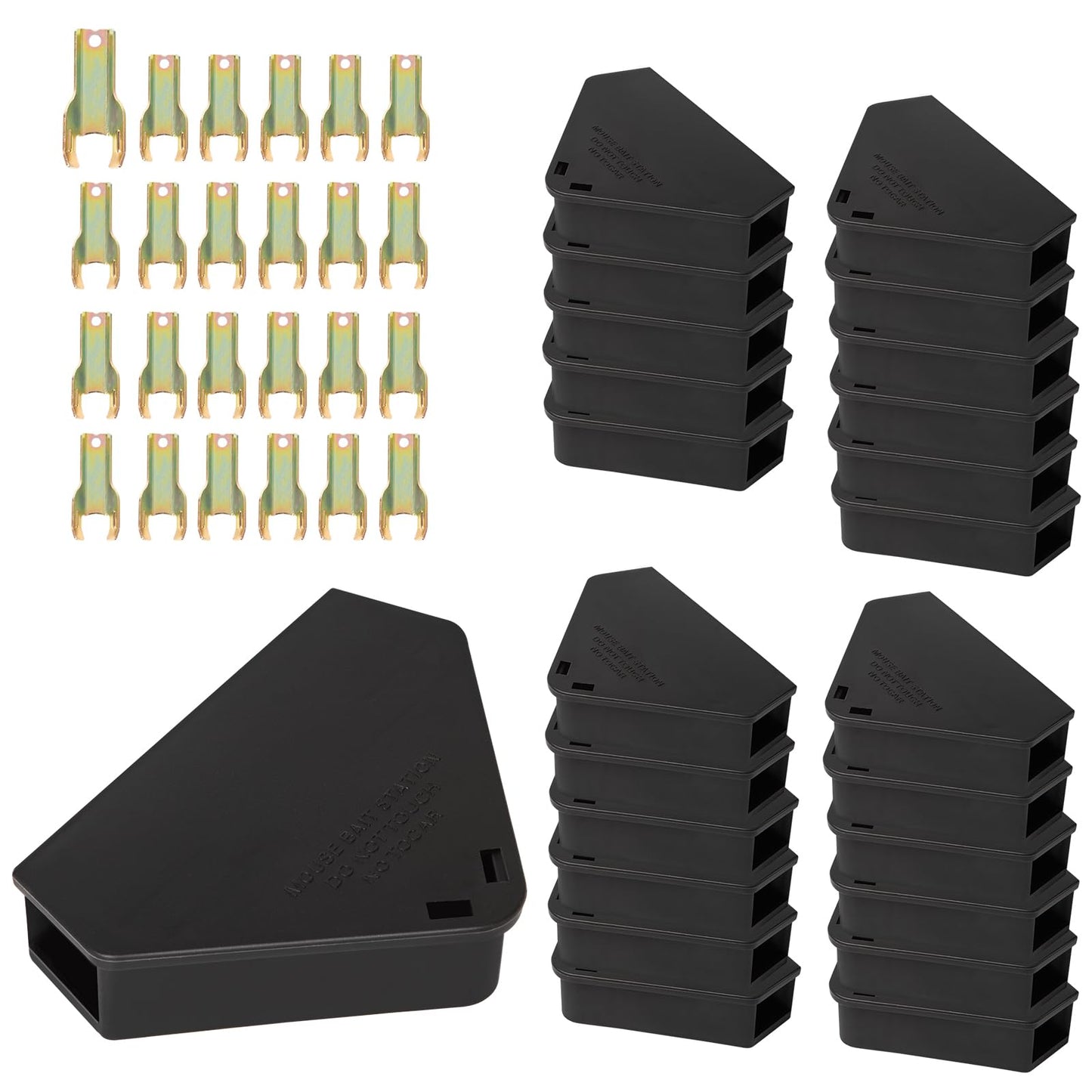 Mouse Station with Keys Black 24 Pack, Key Required Mouse Stations, Mice Stations, Keeps Children and Pets Safe Indoor & Outdoor