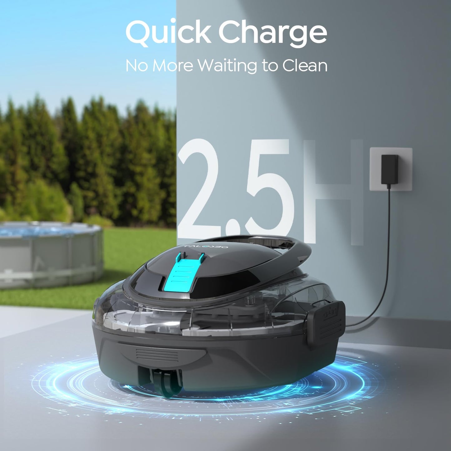 [2026 New] TALOSBO S2 Robotic Pool Cleaner – Dual-Layer Filtration, 90-Min Runtime, Powerful Cordless Pool Vacuum for Above-Ground & Flat Pools, Efficient Debris Removal & Auto-Parking Design
