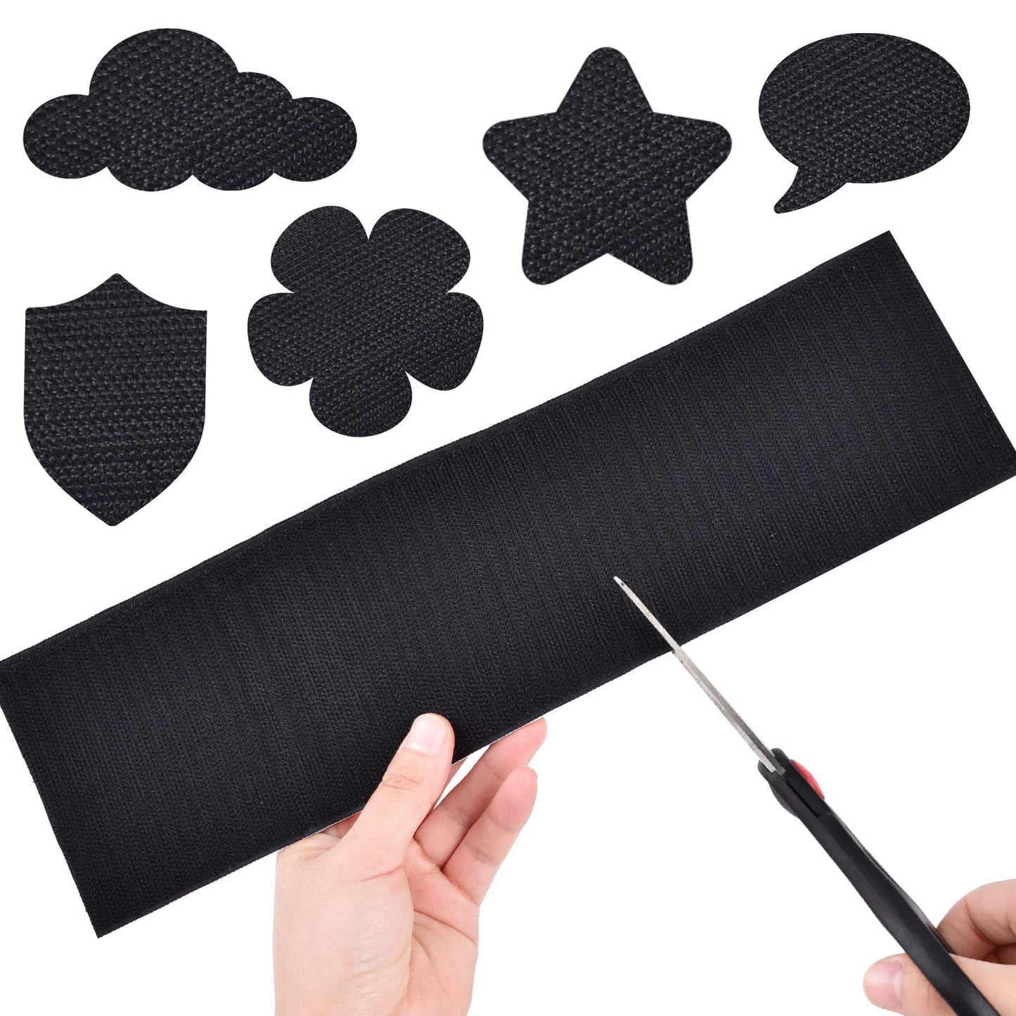 4 Inch x 18 Feet Black Hook and Loop Tape with Adhesive, Nylon Heavy Duty Hook and Loop Tape Strips, Non Slip Rug Grippers, Wall Adhesive Strips, Keep Couch Cushions from Sliding - Black