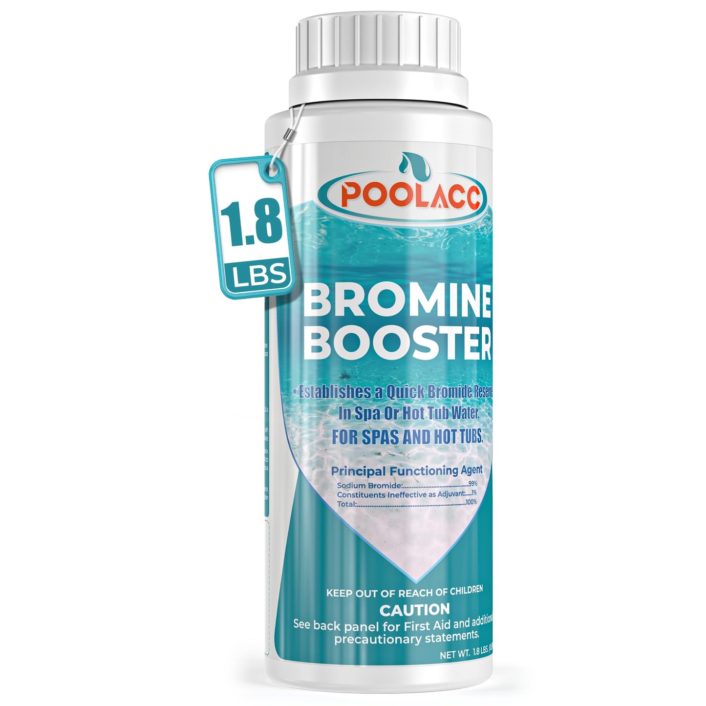 1.8LB Bromine Booster for Hot Tubs & Spas | Fast-Acting Sodium Bromide to Build Bromide Reserve | Compatible with Bromine Sanitizers | Bromine Tablets Companion | Reduce Chemical Use & Odor