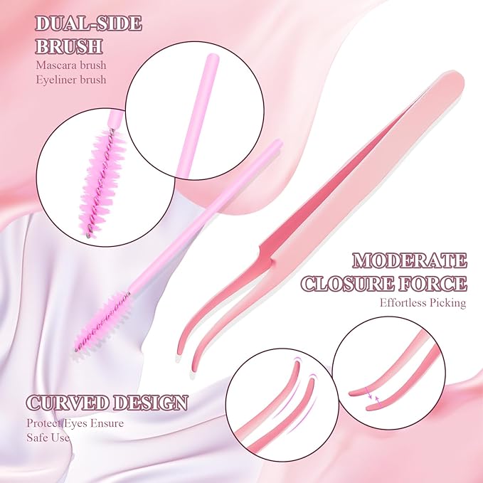 Lash Clusters Kit 3D Effect Cluster Eyelash Extensions Lashes Clusters Kit Eyelash Clusters Kit PestaÃÂ±as Postizas Naturales Lash Extension Kit+Lash Bond&Seal,Remover,Tweezers,Brush(60D+80D Lash Kit)