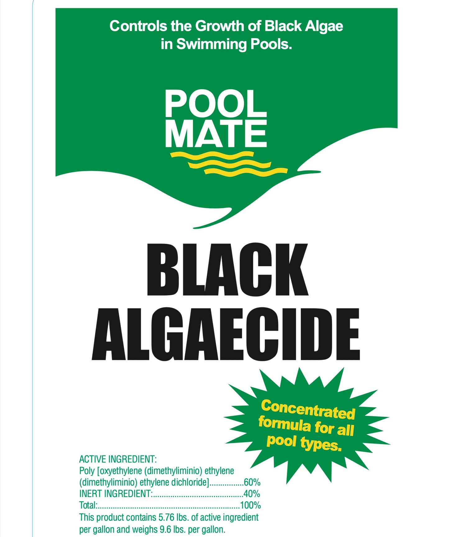 Pool Mate 1-Quart Concentrated Black Algaecide, Algaecide for Pool, Made in USA