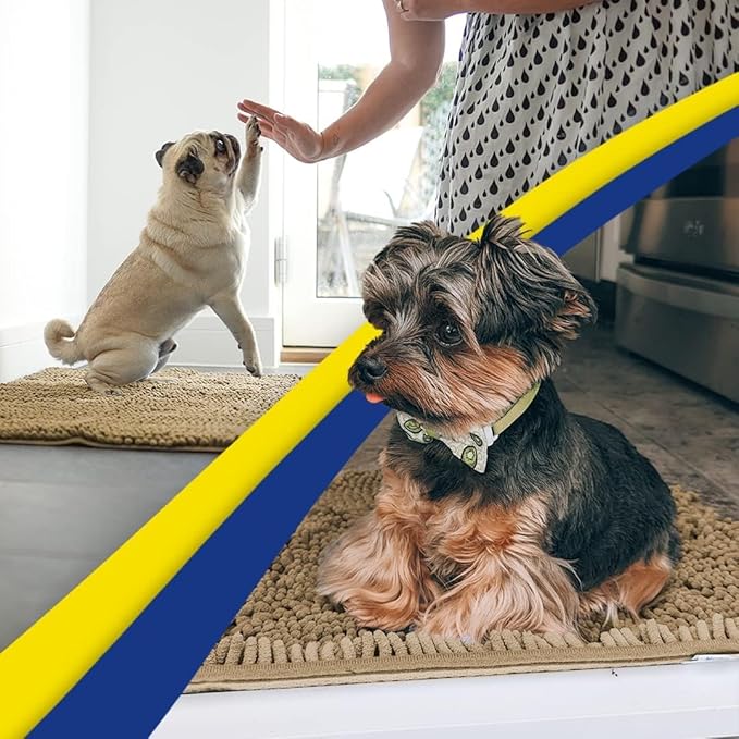 Muddy Mat® | Super Absorbent Door Mat Indoor, Microfiber Quick Dry Chenille Entryway Rug, Non-Slip Front Door Mat, Indoor Mats for Entryway, Machine Washable Pet Rug, Beige 24"x36"