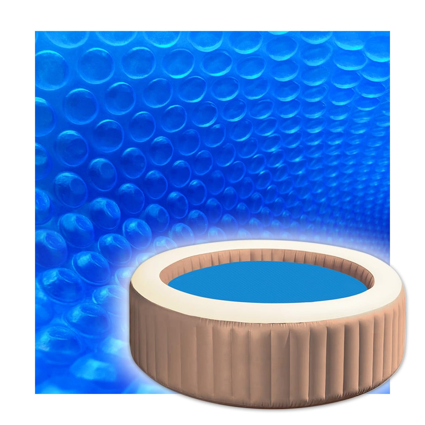 ALLAreN Solar Pool Cover 10 Foot Round, 10 Mil Blue Bubble Pool Blanket Heat Retention, Circle Thermal Cover for Above Ground Inground Pools and SPA Hot Tubs