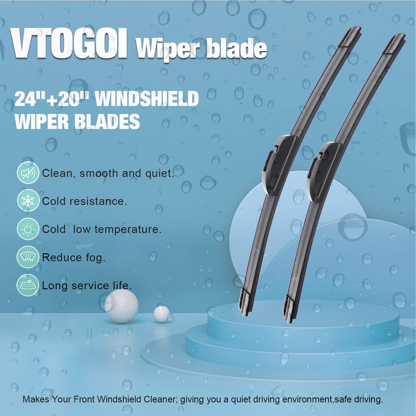 OEM Windshield Wiper Blades Replacement for Kia Sorento 2011-2015 Soul 2010-2019 Soul EV 2015-2019, All Weather Original Factory Quality Front & Rear Wipers Set 24"+20"+11" (Pack of 3)