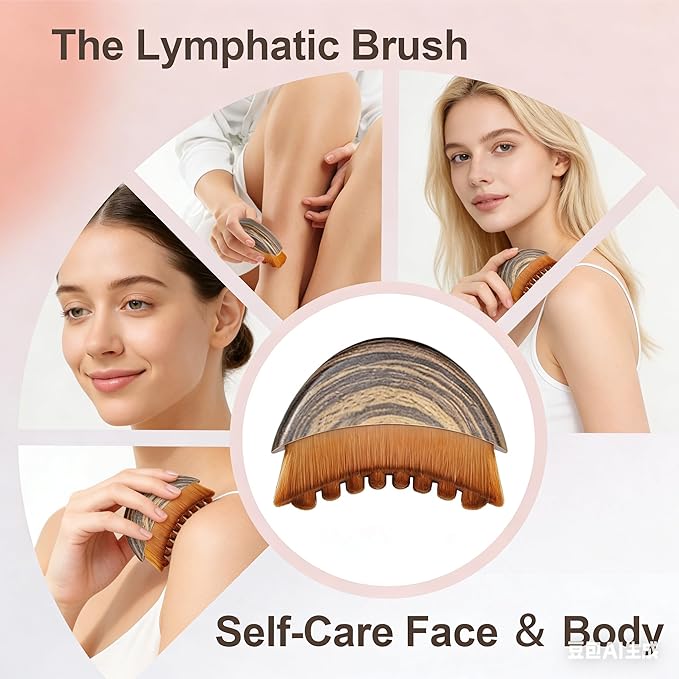 Lymphatic Contour Face Brush - Our Contour Face Brush for Lymphatic Drainage is expertly Designed to Reduce Puffiness and Awaken Your skin's Natural Radiance (Coffee Brown)